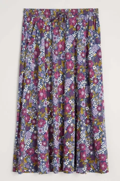 Seasalt Cornwall Skirts<Script Editor Midi Skirt Dense Floral Squall