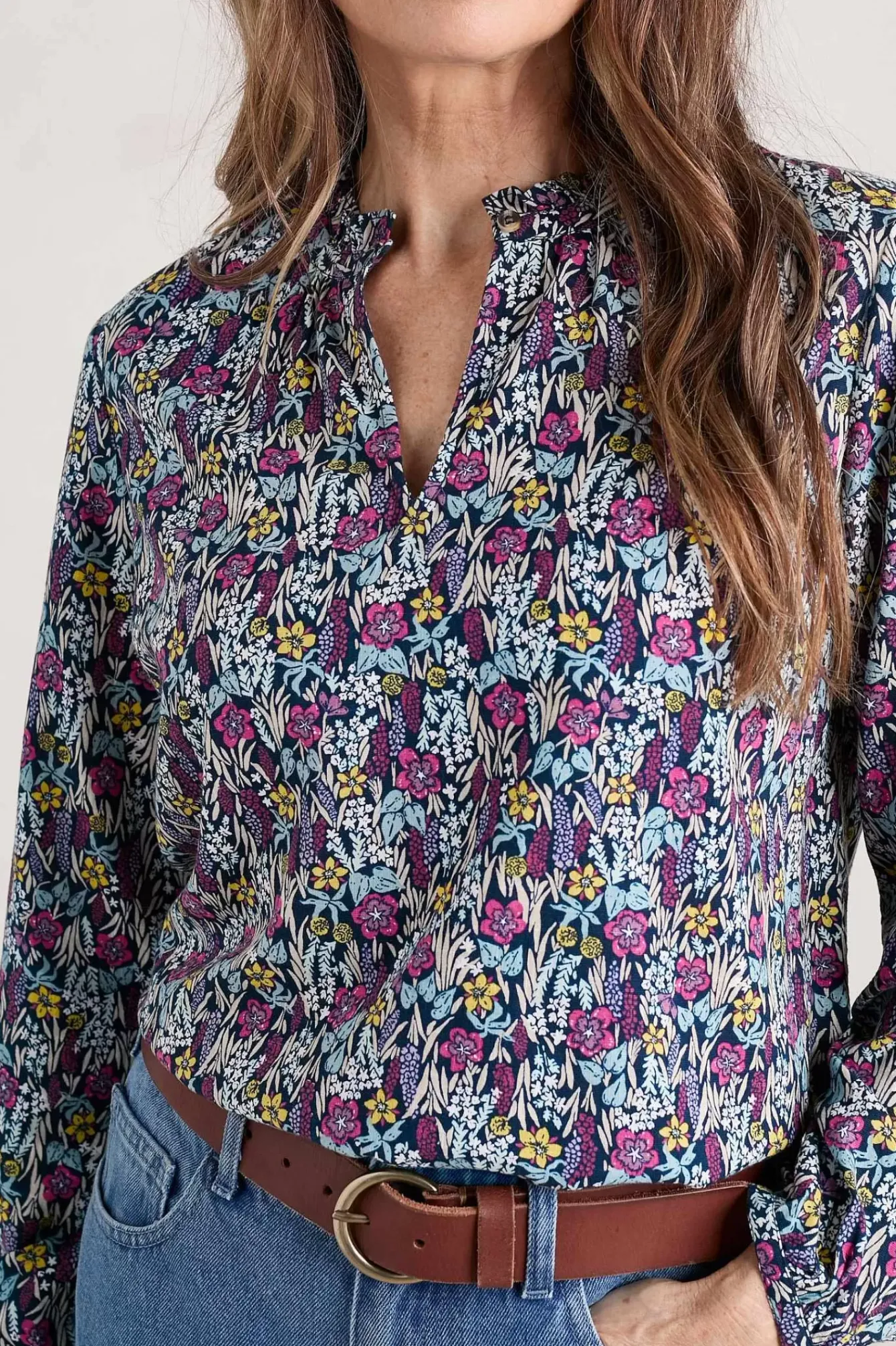 Seasalt Cornwall Tops<Sea Flow Printed Top Floral Moor Maritime