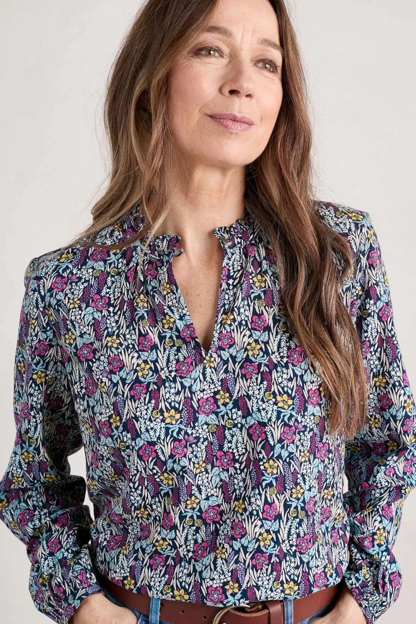 Seasalt Cornwall Tops<Sea Flow Printed Top Floral Moor Maritime
