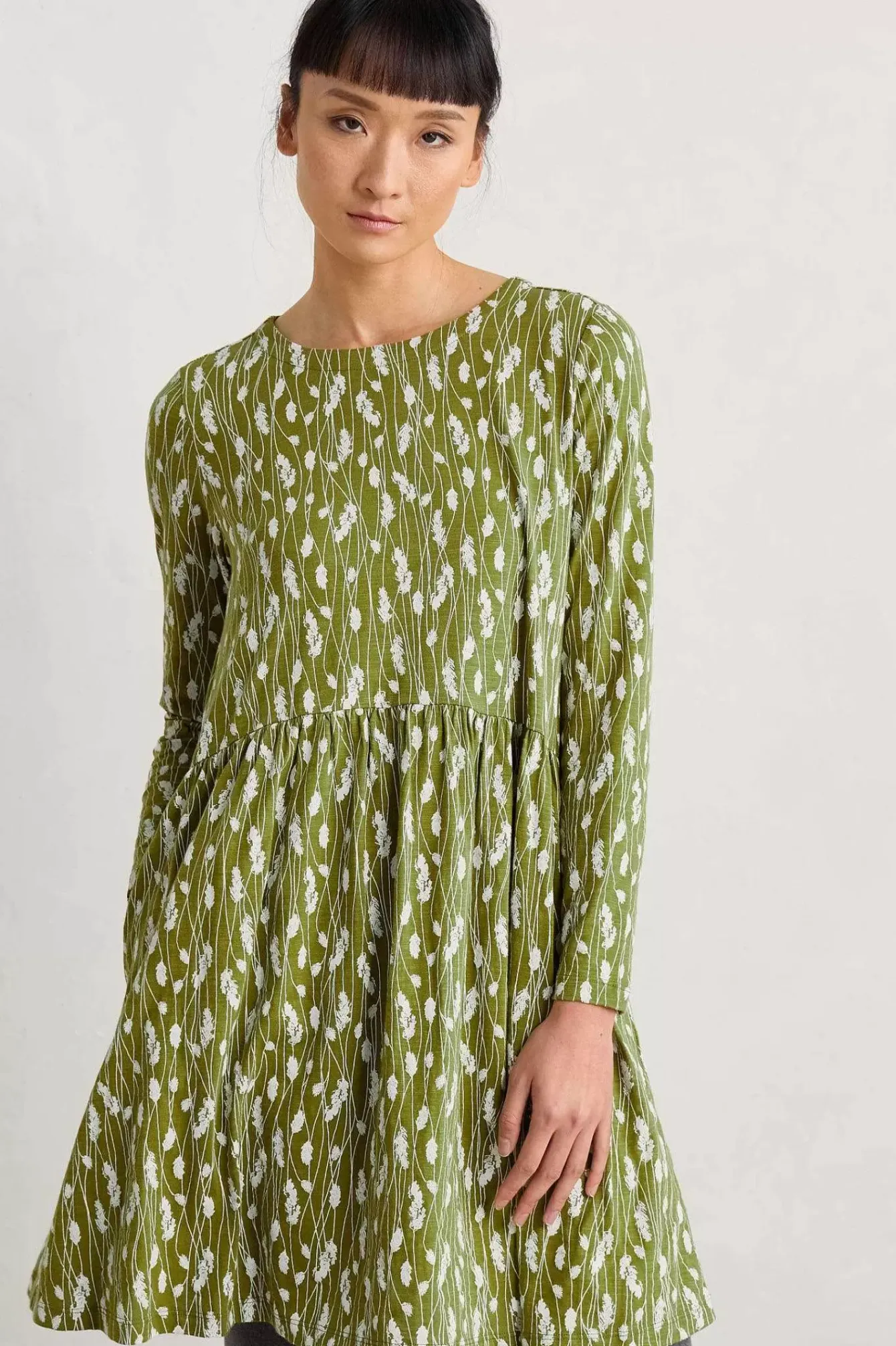 Seasalt Cornwall Dresses<Sea Mirror Jersey Dress Dried Grass Dark Citron