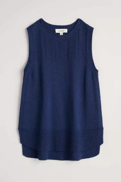 Seasalt Cornwall Knitwear<Smallcombe Organic Cotton Knitted Vest (Gots) Marine