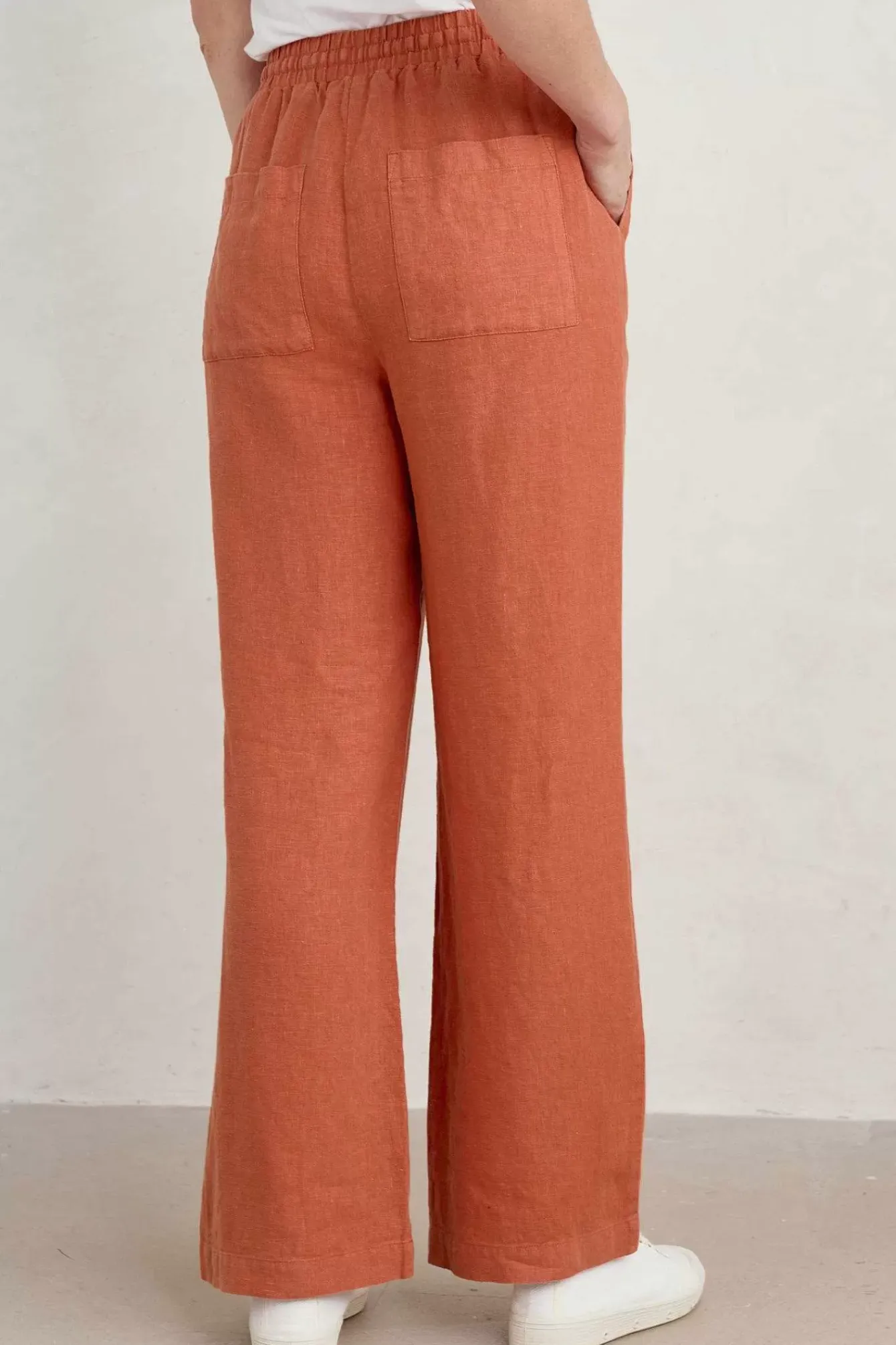 Seasalt Cornwall Trousers & Shorts<Tide Flow Wide Leg Linen Trousers Papaya