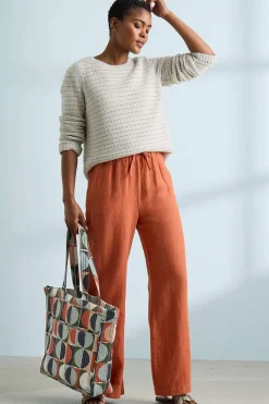 Seasalt Cornwall Trousers & Shorts<Tide Flow Wide Leg Linen Trousers Papaya