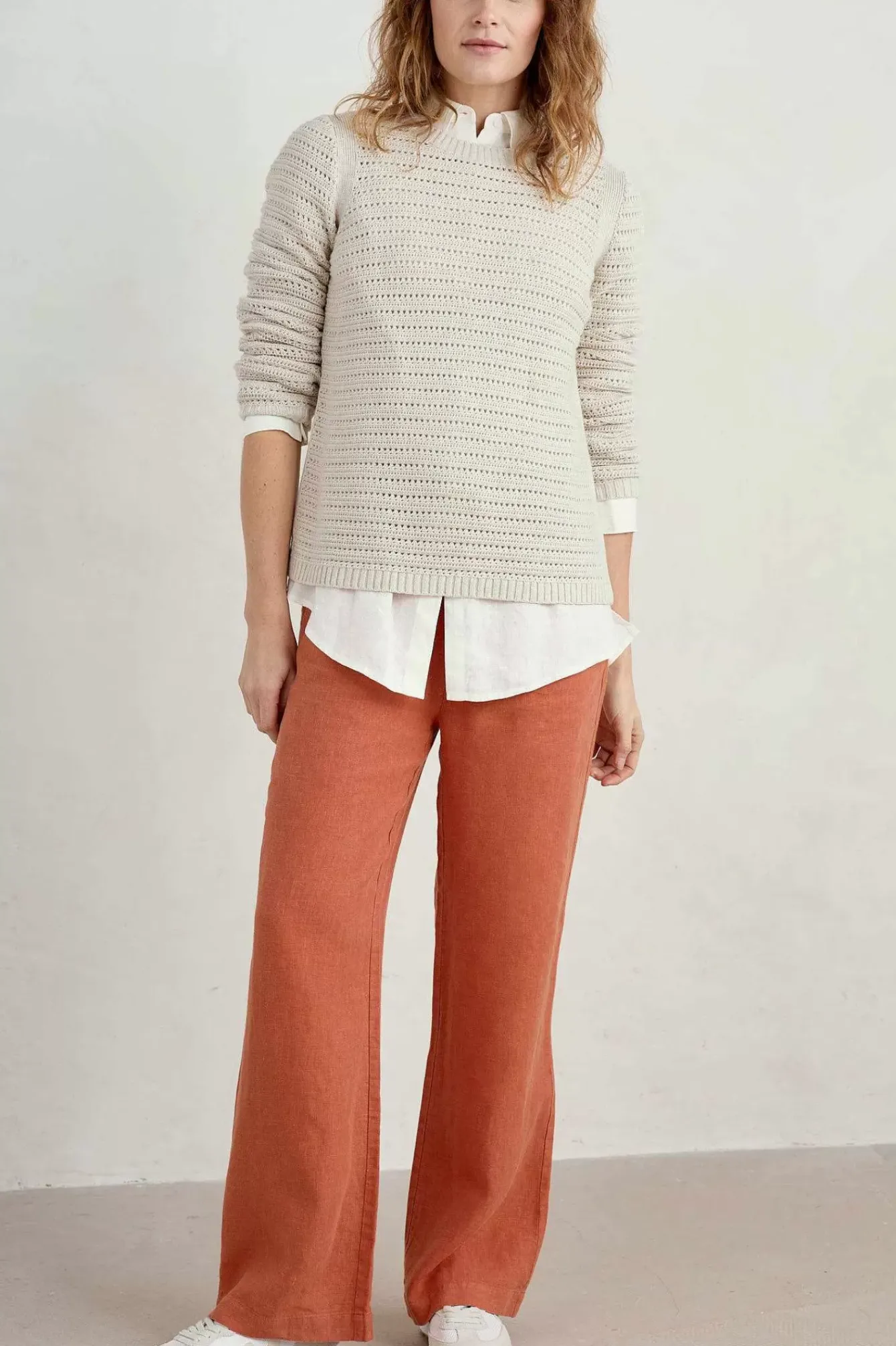 Seasalt Cornwall Trousers & Shorts<Tide Flow Wide Leg Linen Trousers Papaya