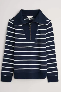 Seasalt Cornwall Tops<Tideline Collared Sweatshirt Amaranthe Maritime Chalk