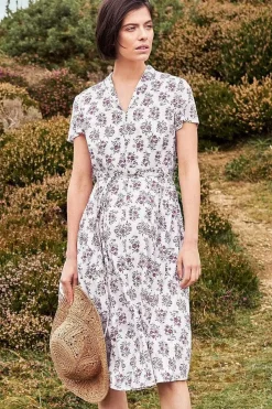 Seasalt Cornwall Dresses<Top Terrace Fit-And-Flare Dress Ink Stamp Floral Chalk