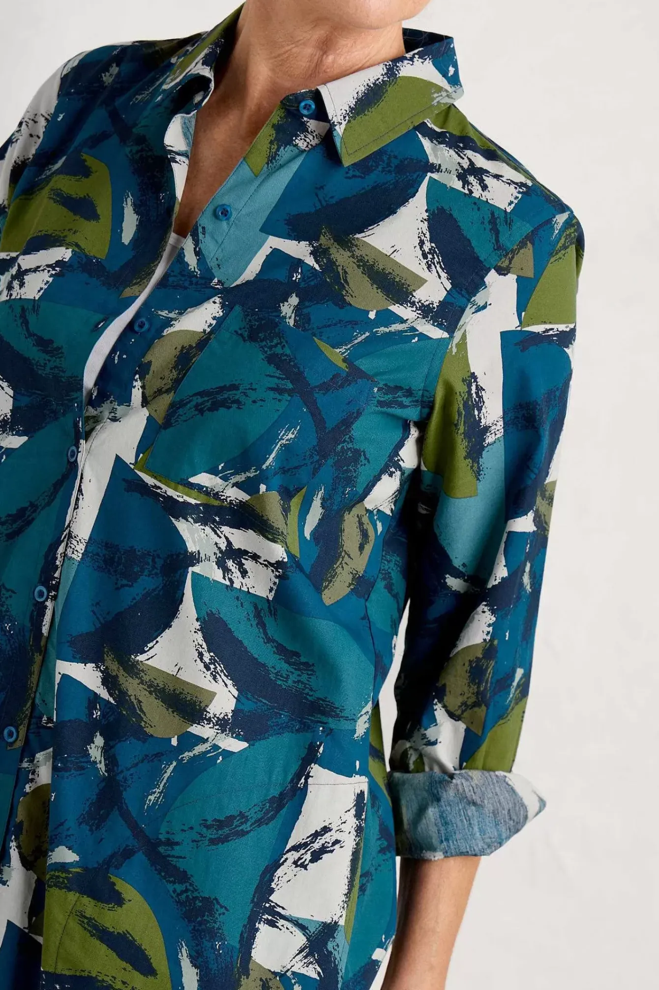 Seasalt Cornwall Tops<Waterworn Textured Longline Shirt (Gots) Moor Stacks Raincloud