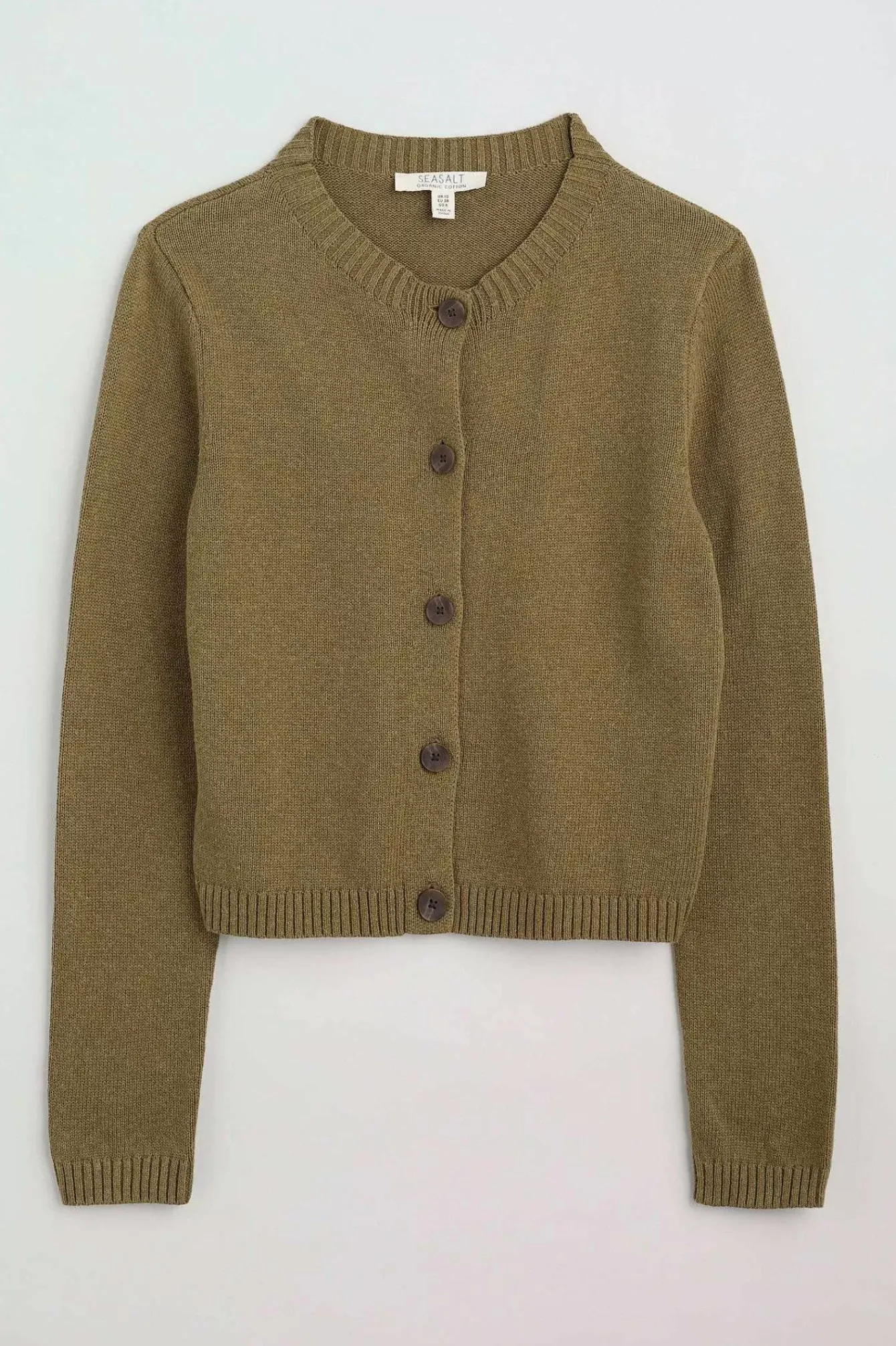 Seasalt Cornwall Knitwear<Wheal Pool Organic Cotton Cardigan Fern Moss
