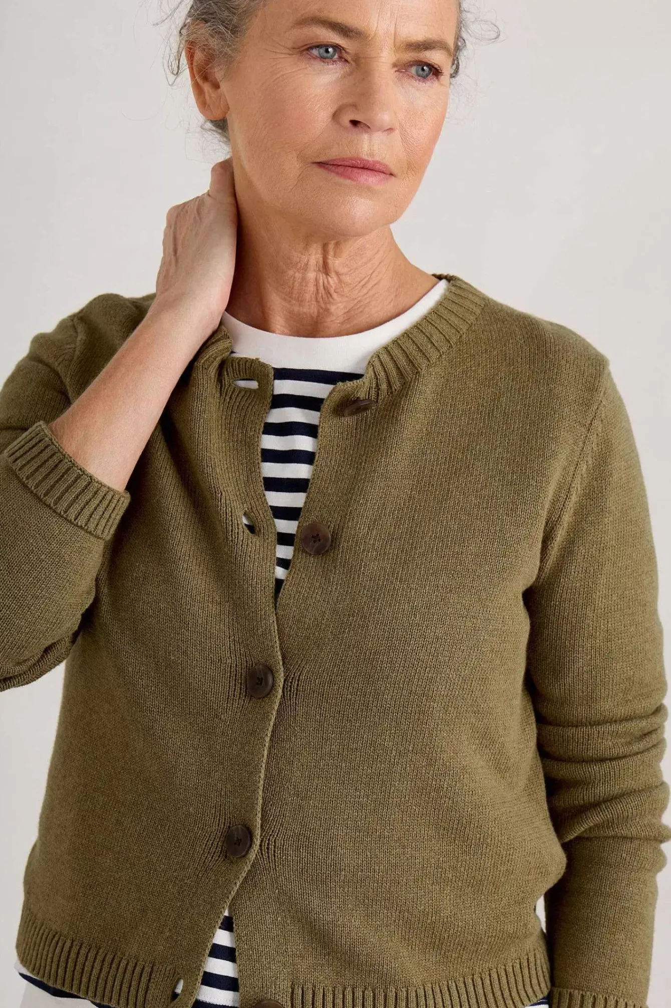 Seasalt Cornwall Knitwear<Wheal Pool Organic Cotton Cardigan Fern Moss