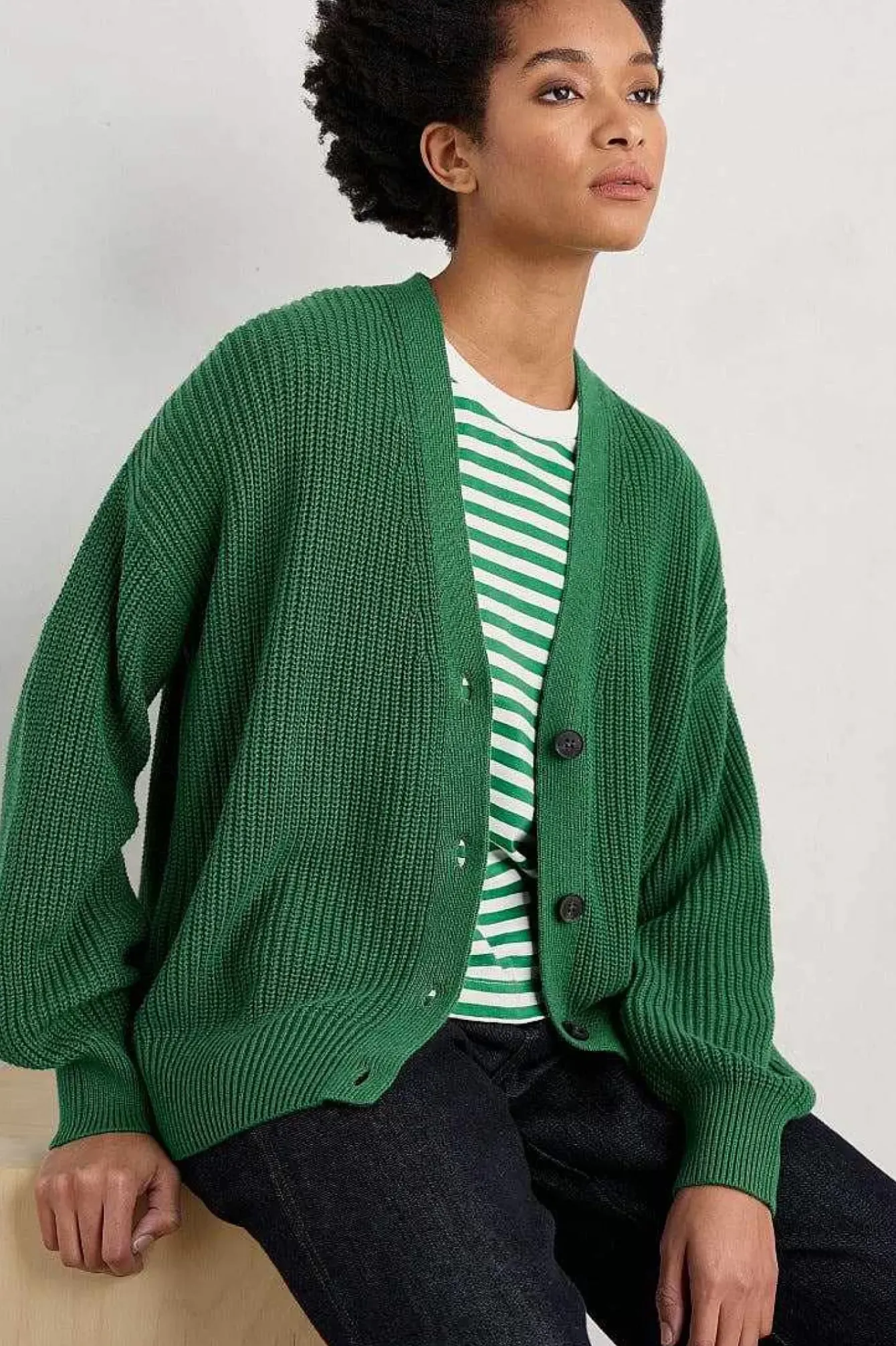 Seasalt Cornwall Knitwear<Winding Creek Organic Cotton Knit Cardigan Island