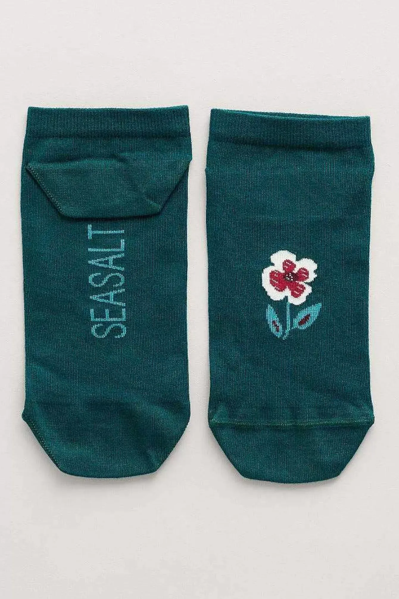 Seasalt Cornwall Socks & Tights<Women's Arty Organic Cotton Trainer Socks Celandine Clear Sky