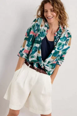 Seasalt Cornwall Tops<Wren Flutter Longline Shirt Driftwood Marks Chalk