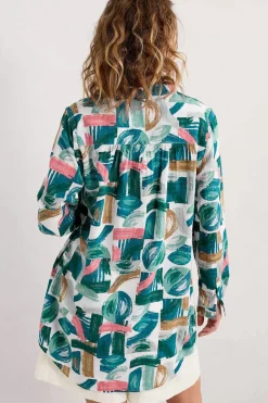 Seasalt Cornwall Tops<Wren Flutter Longline Shirt Driftwood Marks Chalk