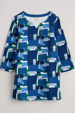 Seasalt Cornwall Tunics<Zora Sweatshirt Tunic Francis Collage Blue Jay